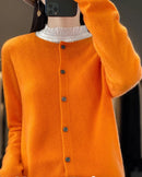 Pure Wool O-Neck Cardigan