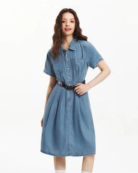 Casual And Stylish Fitted Button Denim Dress