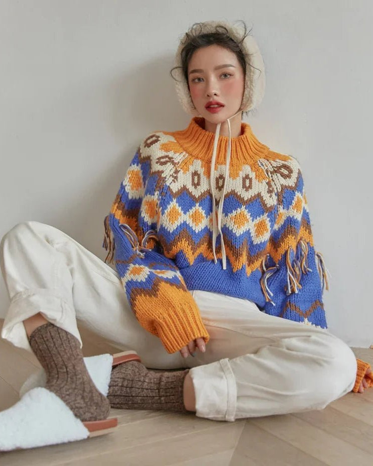 Vintage Christmas Jacquard Pullover Sweaters