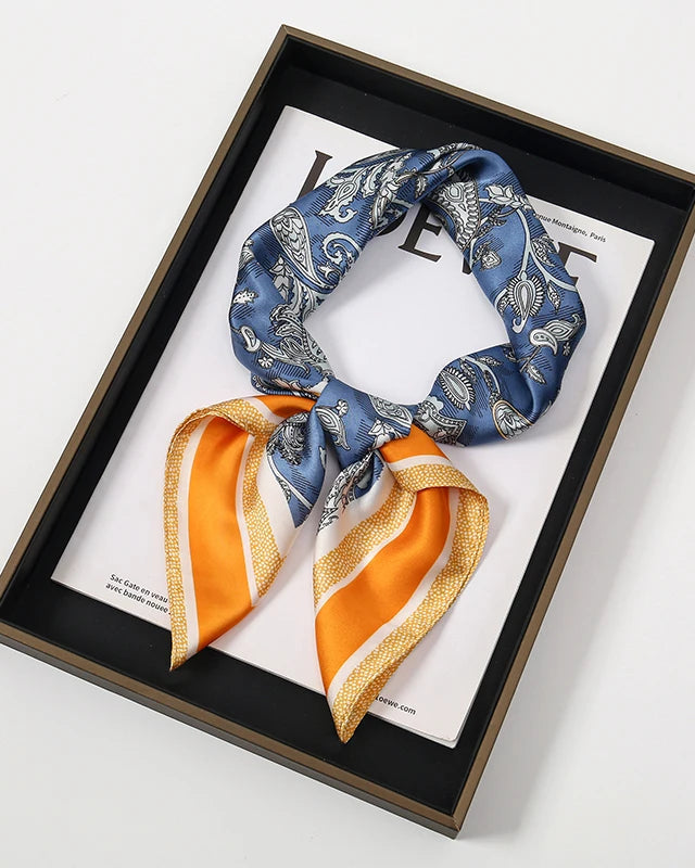Multifunction Paisley Square Silk Scarf