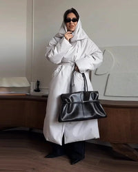 Long Padded Shawl Collar Coat