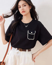 Relaxed-Fit Crew Neck Casual Tee