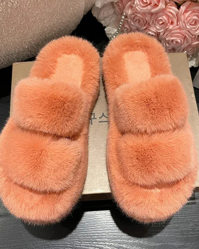 Fluffy Fur House Slippers