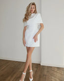 Elegant Square Neck Shawl Sleeveless Fitted Dress
