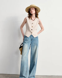 Woven Ease Knit Sleeveless Vest