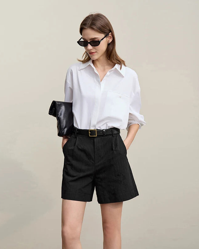 Casual Loose Jacquard Cotton Shorts