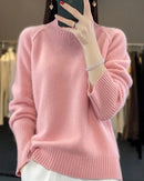 Raglan Merino Wool Mock Neck Sweater