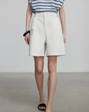 Wide-Leg Denim Shorts