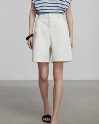 Wide-Leg Denim Shorts