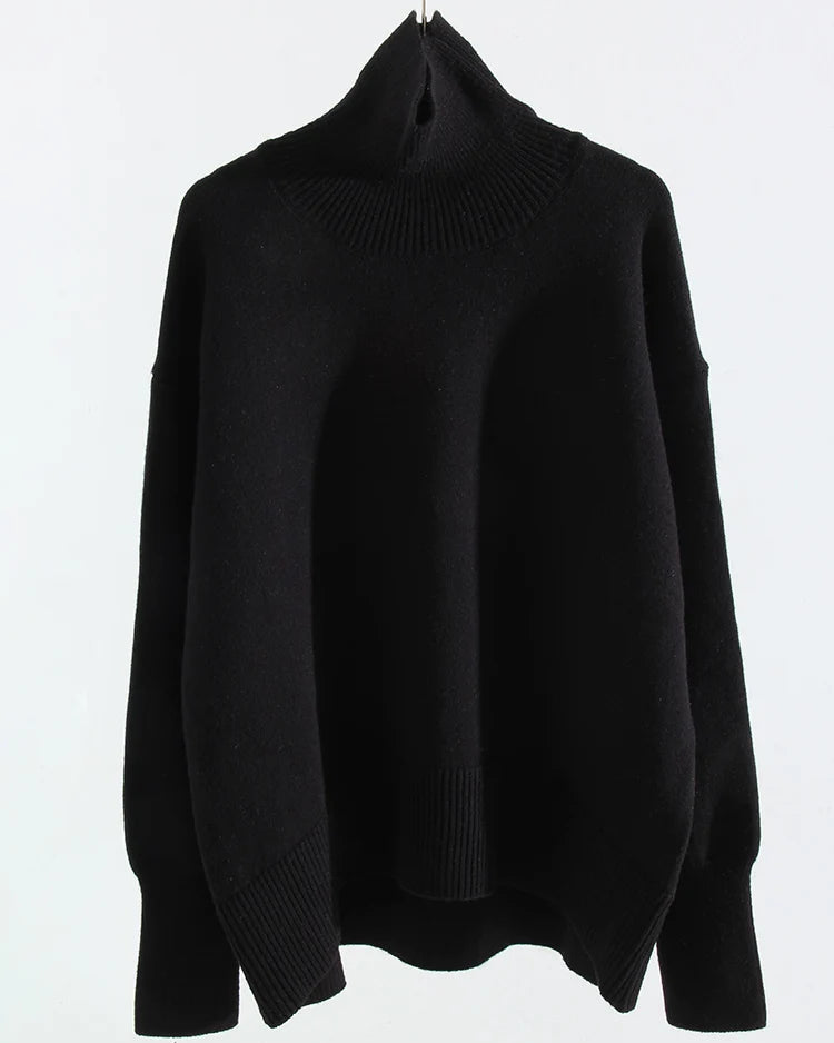 Oversized Turtleneck Heavyweight Knit Pullover