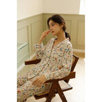 Magic Rabbit Print Long-sleeved Shirt & Trousers Cotton Pajama Set