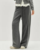 Striped Wide-Leg Ankle Trousers