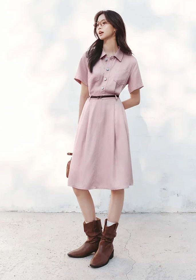 Casual And Stylish Fitted Button Denim Dress