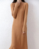 Ribbed Merino Wool Midi Dress