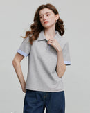 Embroidered Piqué Short Sleeve Top