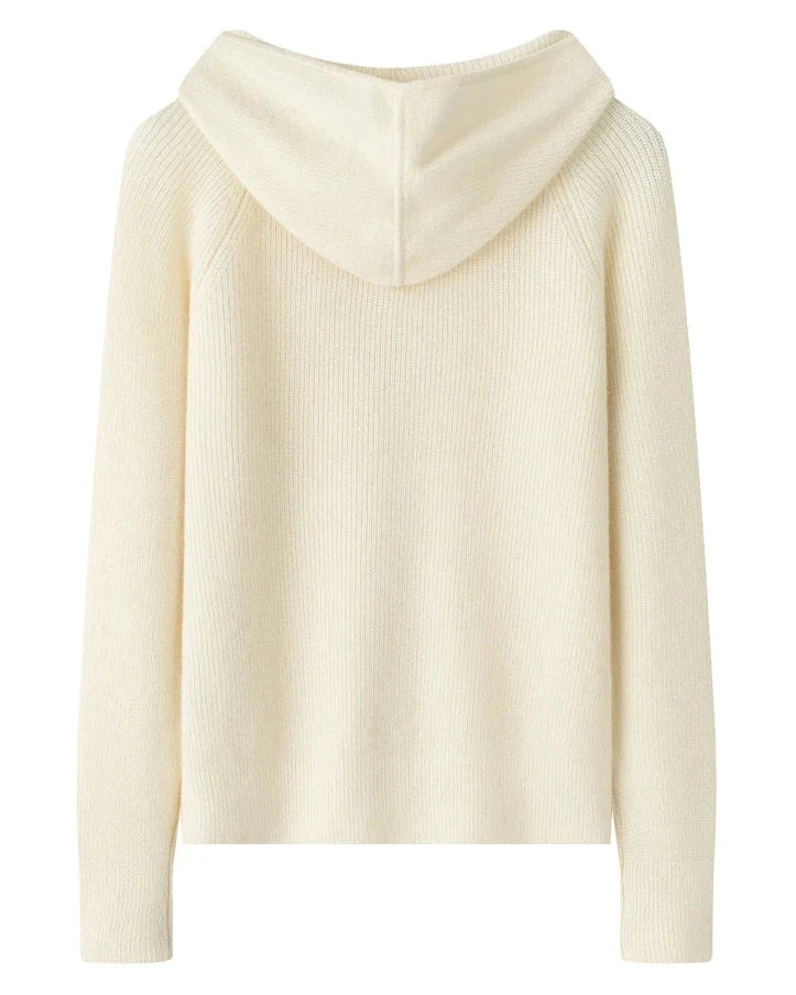 Hooded Cashmere Zip Cardigan