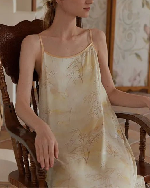 Satin Bamboo Shadow Print Nightdress