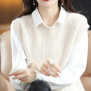 O-Neck 100% Wool Sweater Vest