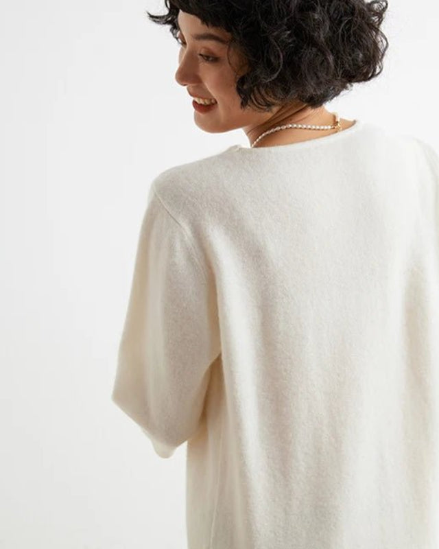 Cashmere Half Sleeve Sweater Dress