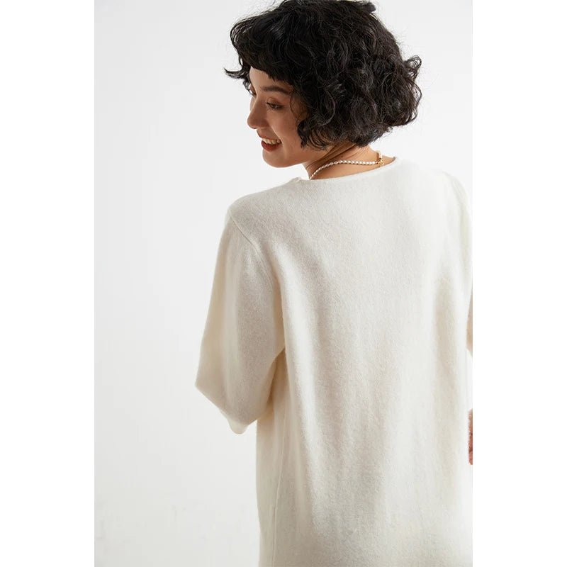 Cashmere Half Sleeve Sweater Dress