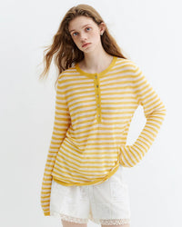 Striped Knit Long-Sleeve Top