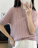 Essential Cotton Knit Pullover Top