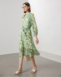 Two-piece Set Lapel Mulberry Silk Dress