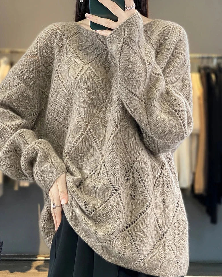 Crochet Hollow Knit Wool Sweater