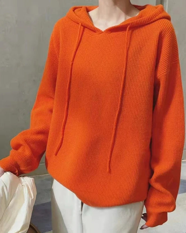 Casual Wool Knit Hoodie Sweater