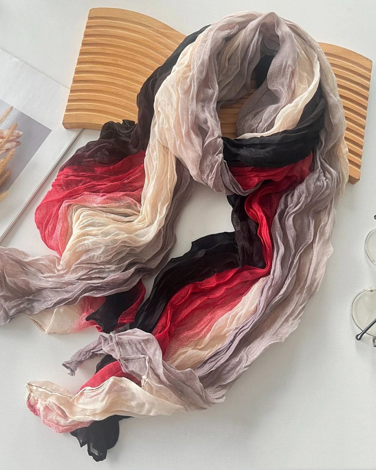 Pleated Long Scarf Shawl