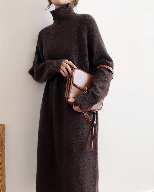 Cashmere Knit Sweater Dress