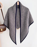 Textured Wool Blend Triangle Shawl