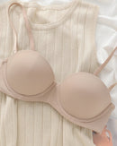 Plus-Size Cotton Half-Cup Push-Up Bra