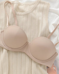 Plus-Size Cotton Half-Cup Push-Up Bra