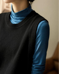 Merino Wool Pullover Sleeveless Knit Vest