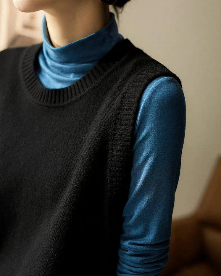 Merino Wool Pullover Sleeveless Knit Vest