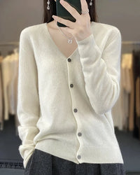 Merino Wool V-Neck Cardigan