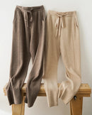 Merino Wool Tapered Knit Pants