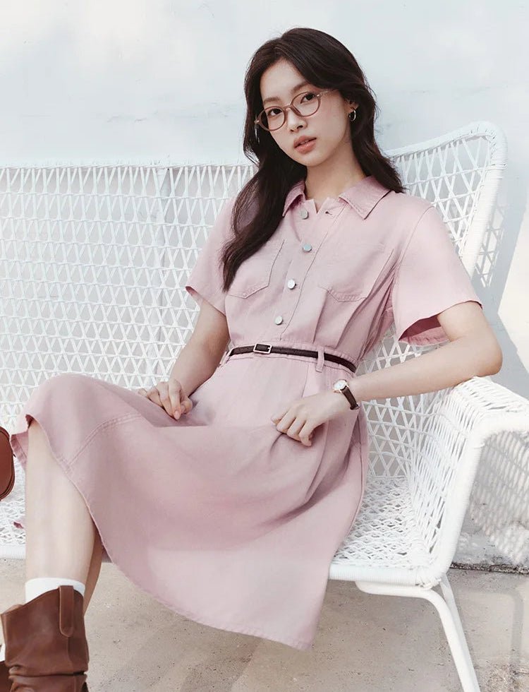 Casual And Stylish Fitted Button Denim Dress