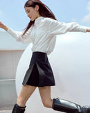 Casual High-Waisted Suit A-Line Skirt