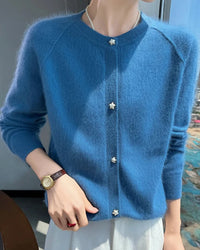 Soft Mink Cashmere O-Neck Cardigan