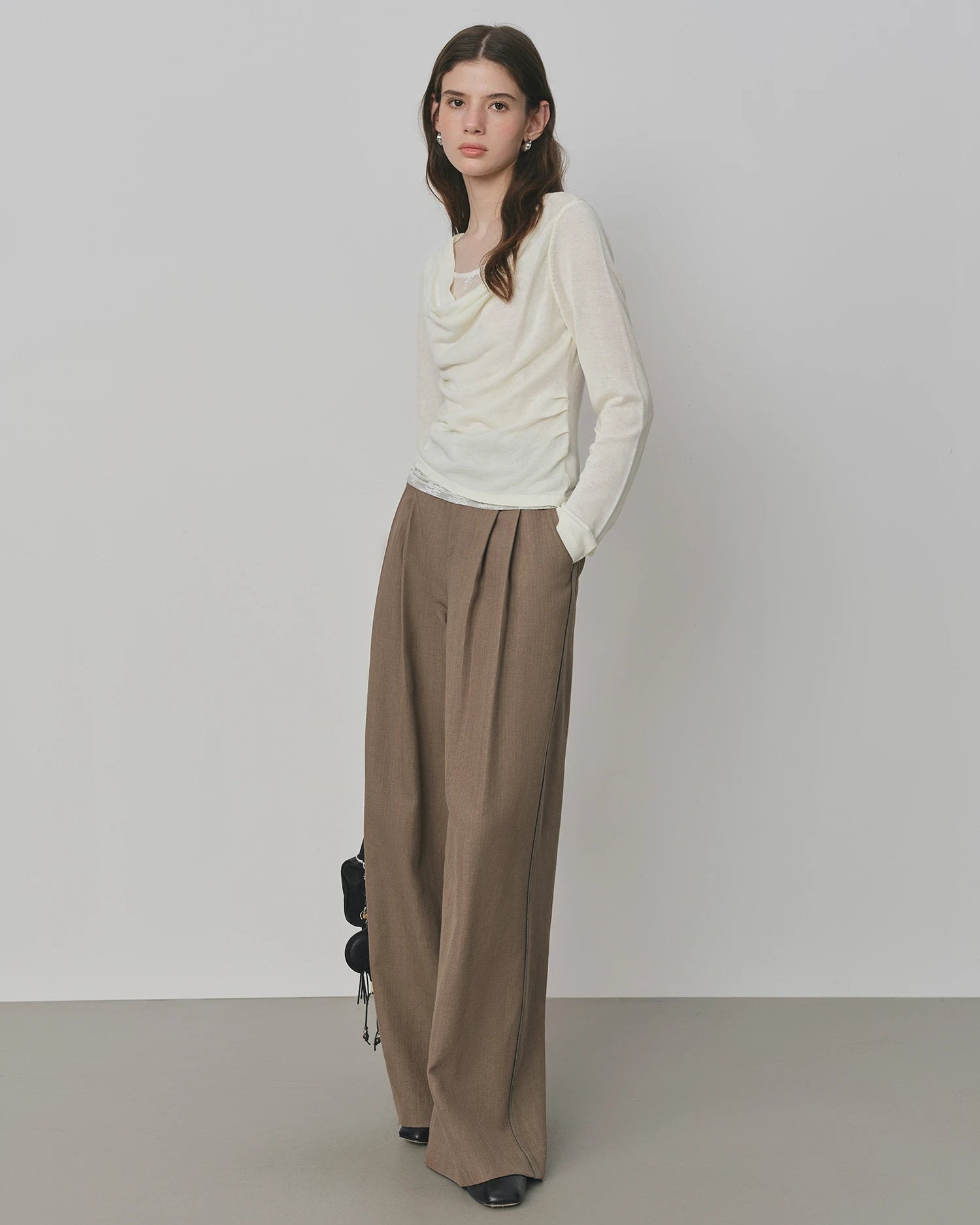 Retro Loose-Fitting Pleated Wide-Leg Casual Pants