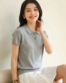 Soft Knit Polo Collar Top