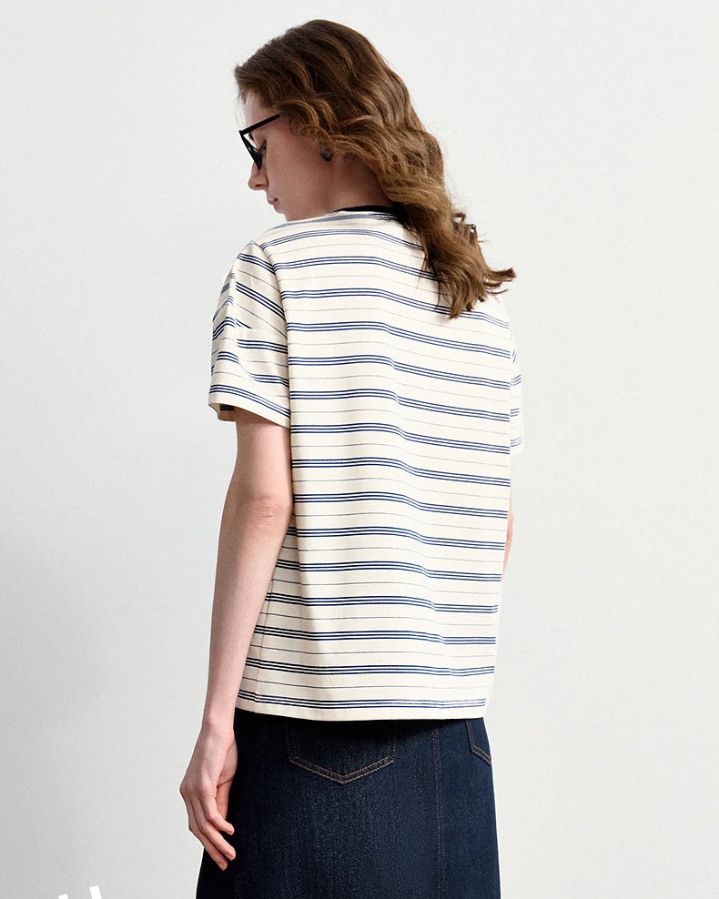 Nautical Stripe Embroidered T-Shirt