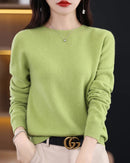 Merino Wool O-Neck Knit Sweater