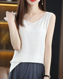 Side-Slit Sleeveless Knit Vest