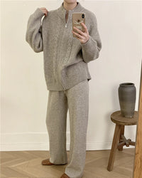 O Neck Sweater & Wide Leg Pants TrackSuit