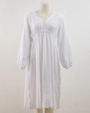 Elegant Long-Sleeved V-Neck Party Beach Dress