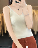 Slim Fit Merino Wool Sleeveless Knit Top