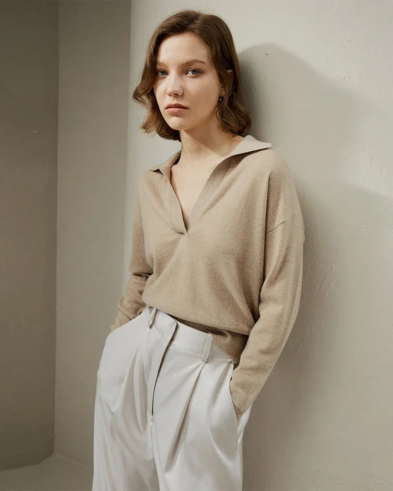 Polo Collar Cashmere Sweater